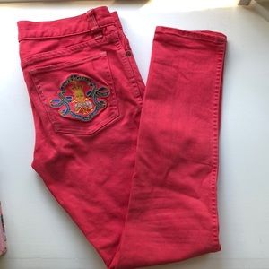 Rugby Ralph Lauren Bright Red-Orange Skinny Crop